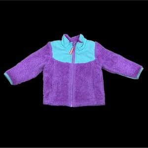Cat & Jack Toddler Girls Purple and Teal Fleece Jacket 18 month